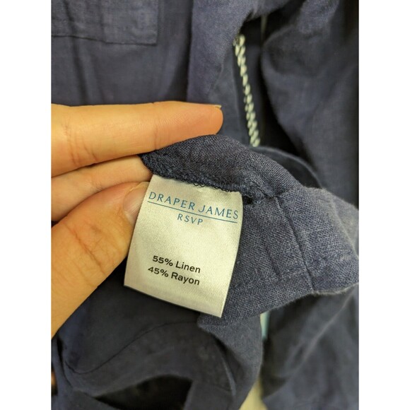 Draper James RSVP Navy Utility Military Jacket Linen Blend Pockets Large NWT - Picture 10 of 13